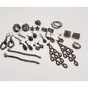Lot Of Sterling Silver 925 Earrings For Craft Jewelry Making ASIS Marcasite Vntg